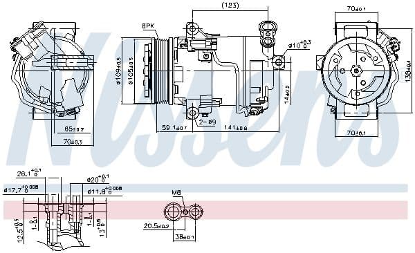 Airconditioning compressor past: OPEL ASTRA H, ASTRA H GTC, ZAFIRA B 1.9D 04.04-04.15