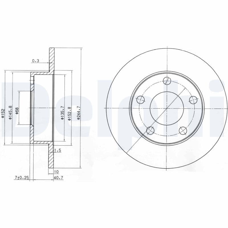 Remschijf set (2 stuks) Achter Links/Rechts past: AUDI 80 B4, A4 B5, A4 B6, A4 B7  VW PASSAT B5, PASSAT B5.5 1.6-3.0D 09.91-06.08