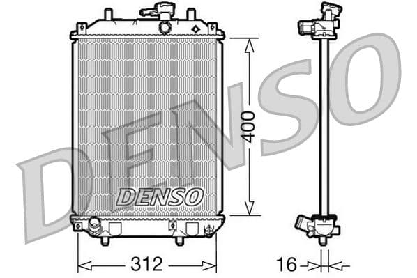 Motorradiator (handmatig) past: DAIHATSU CUORE VI 1.0 05.03-