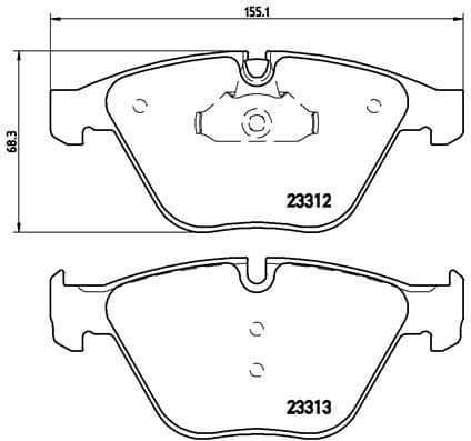 Remblokken set Voor (met slot  zonder toevoegingen), past: BMW 1 (E82), 3 (E90), 3 (E91), 3 (E92), 3 (E93), 5 (E60), 5 (E61), 6 (E63), 6 (E64), 7 (E65, E66, E67), X1 (E84) 2.0-6.0 07.01-10.13