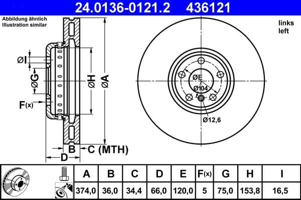 Tweedelige remschijf Voor Links past: BMW 5 GRAN TURISMO (F07), 7 (F01, F02, F03, F04) 3.0D-6.0 09.08-02.17