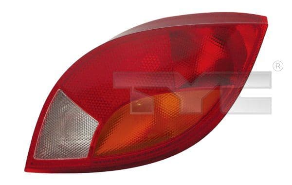 Achterlicht Rechts (kleur indicator oranje, kleur van het glas red) past: FORD KA Hatchback 09.96-11.08