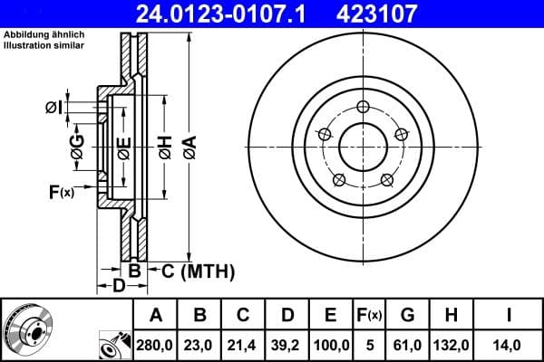 Brake disc Voor Links/Rechts past: CHRYSLER PT CRUISER 1.6-2.4 06.00-12.10