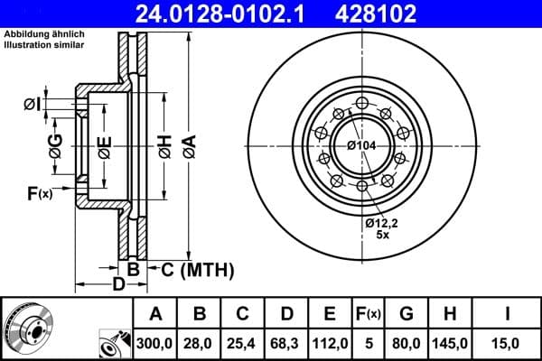 Brake disc Voor Links/Rechts past: MERCEDES S (C126), S (W126) 2.5-5.5 09.85-06.91