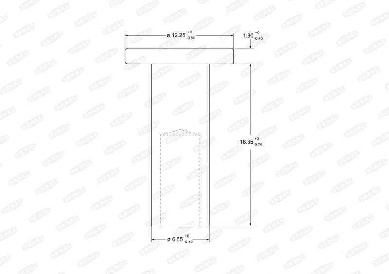Rivet, drum brake lining