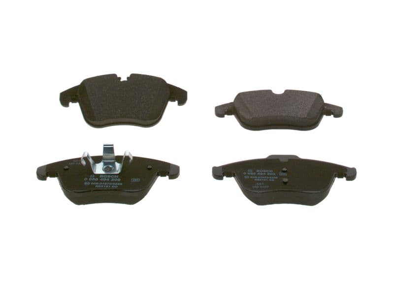 Remblokken set Voor (met een dempingskussen  met slot), past: JAGUAR S-TYPE II, XF I, XF SPORTBRAKE, XJ, XK 8, XK II  MG MG 5, ZS 2.0-Electric 01.99-