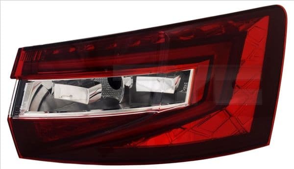 Achterlicht Rechts (extern, LED, kleur van het glas red/zwart, (EN) Crystal type) past: SKODA SUPERB III Stationwagon 03.15-05.19