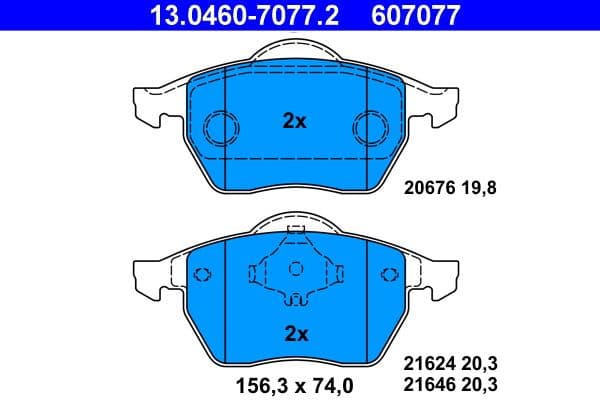 Remblokken set Voor , past: AUDI 100 C3, A4 B5, A6 C4  VW PASSAT B5, PASSAT B5.5 1.6-2.8 10.86-05.05