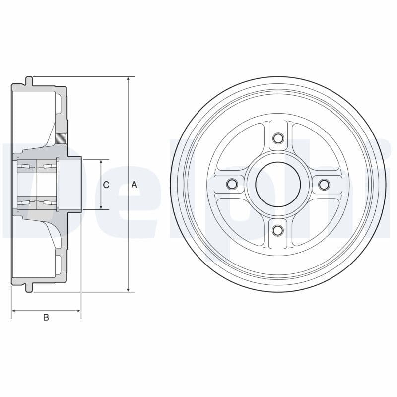 Brake drum Achter past: DACIA LOGAN, LOGAN II, LOGAN MCV II, SANDERO, SANDERO II  RENAULT LOGAN I, LOGAN/STEPWAY II, SANDERO/STEPWAY II, THALIA III 0.9-1.6LPG 08.04-