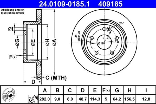 Brake disc Achter Links/Rechts past: HONDA ACCORD IX, HR-V 1.5-3.5 09.12-