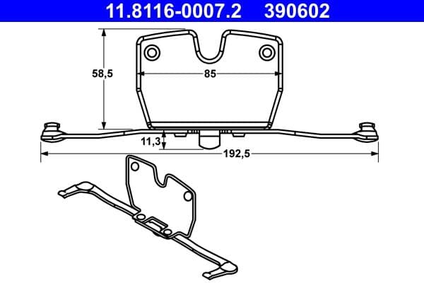 Remblok montagekit achter Voor (drukveer 1 stuk) past: BMW 5 (F10), 5 (F11), 5 GRAN TURISMO (F07), 6 (F12), 6 (F13), 7 (F01, F02, F03, F04) 2.0-4.4H 02.08-06.18