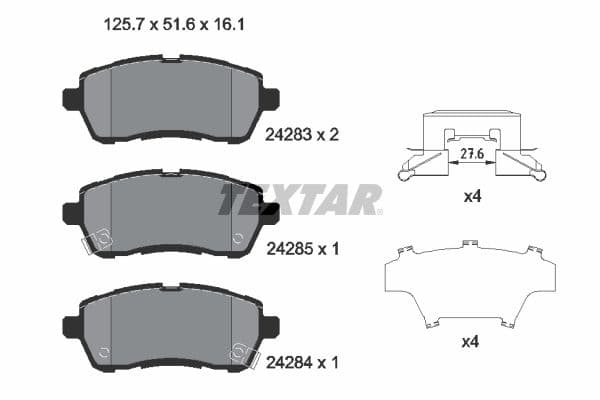 Remblokken set Voor , past: DAIHATSU MATERIA, SIRION  FORD FIESTA, FIESTA VI  MAZDA 2  MITSUBISHI MIRAGE / SPACE STAR VI  SUBARU JUSTY IV  SUZUKI BALENO, SWIFT IV, SWIFT V 1.0-1.6D 01.05-