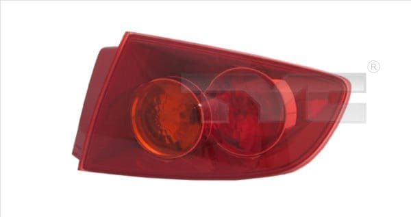 Achterlicht Rechts (extern, W21/5W/W21W, kleur indicator oranje, kleur van het glas red) past: MAZDA 3 BK Saloon 10.03-12.06