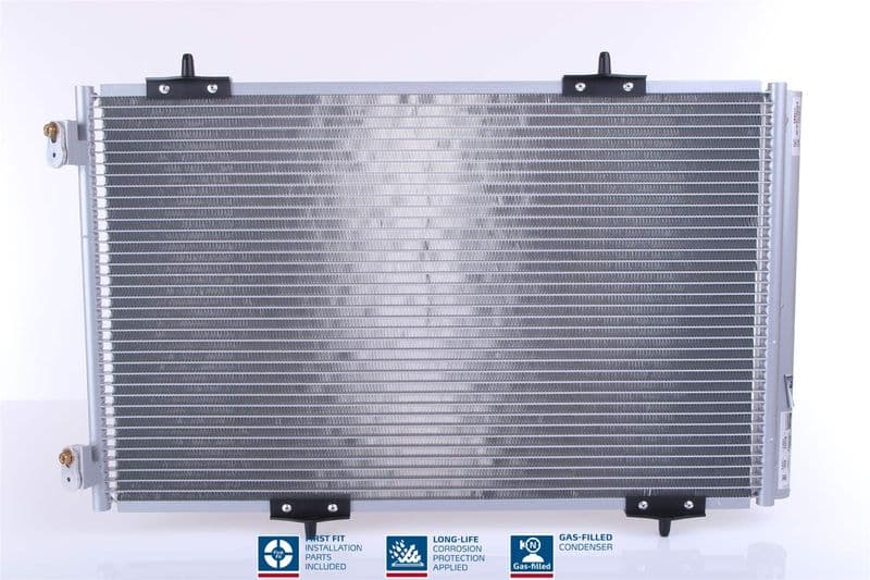 A/C condensator (met droger, (EN) additional fitting elements) past: CITROEN C-ELYSEE  PEUGEOT 301 1.2-1.6LPG 11.12-