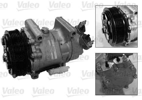 Airconditioning compressor past: CITROEN BERLINGO, C2, C2 ENTERPRISE, C3 I, C3 PLURIEL, NEMO, XSARA, XSARA PICASSO  PEUGEOT 1007, 206, 206+, 207, 307, BIPPER, BIPPER TEPEE, PARTNER 1.1-2.0 06.96-