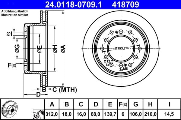 Brake disc Achter Links/Rechts past: LEXUS GX  TOYOTA 4 RUNNER IV, FJ CRUISER, LAND CRUISER, LAND CRUISER 90, LAND CRUISER PRADO, SEQUOIA 2.7-4.7 05.93-01.18