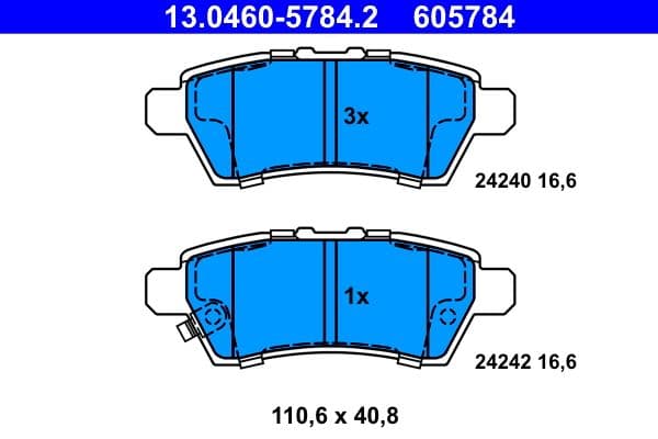 Remblokken set Achter , past: NISSAN NAVARA NP300, PATHFINDER III, XTERRA 2.5D/3.0D/4.0 10.04-