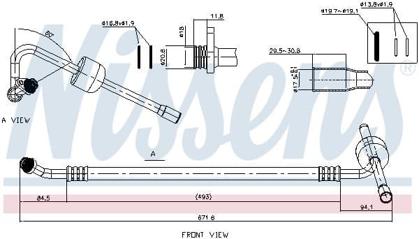 Airco slang/pijp (naar aircocompressor) past: CITROEN C5 III  PEUGEOT 508, 508 I 2.0D 02.08-12.18