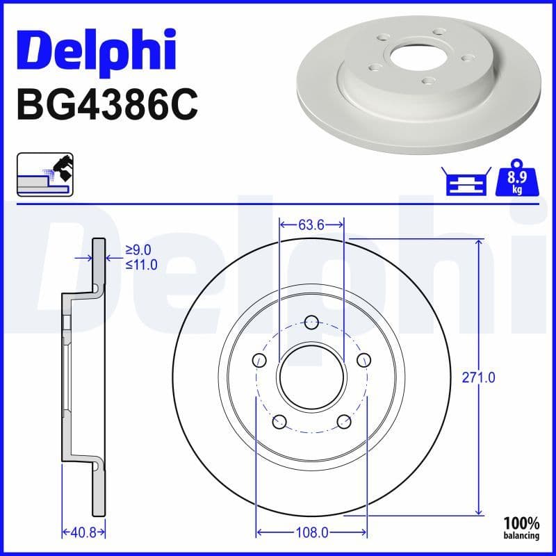 Remschijf set (2 stuks) Achter Links/Rechts past: FORD FOCUS III  FORD USA FOCUS 1.0-Electric 07.10-02.20