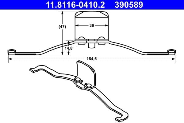Remblok montagekit achter past: AUDI A3, A4 B6, A4 B7, A6 ALLROAD C6, A6 C6, A8 D3, TT  OPEL VECTRA C, VECTRA C GTS  SAAB 9-3, 9-3X  SEAT EXEO, EXEO ST, LEON 1.2-Electric 11.00-08.15
