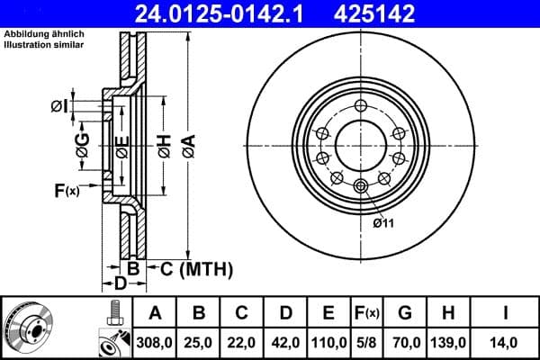 Brake disc Voor Links/Rechts past: OPEL ADAM, ASTRA G, ASTRA H, ASTRA H CLASSIC, ASTRA H GTC, CORSA D, CORSA E, MERIVA A, MERIVA B, VECTRA B, ZAFIRA A, ZAFIRA B  SAAB 9-5 1.0-3.0D 09.97-