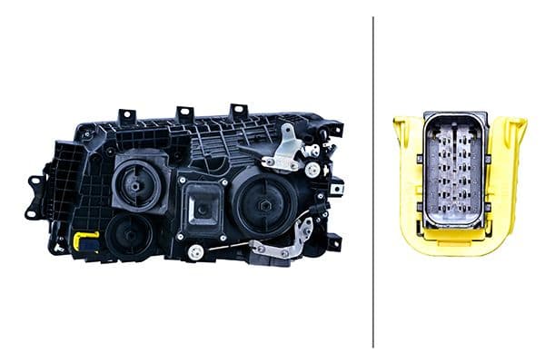 Koplamp Rechts (2*H7/H21W/LED, elektrisch, met motor, functie dagrijlicht, kleur invoegen: verchroomd) past: SCANIA G II, L, P II, R II, S 06.17-