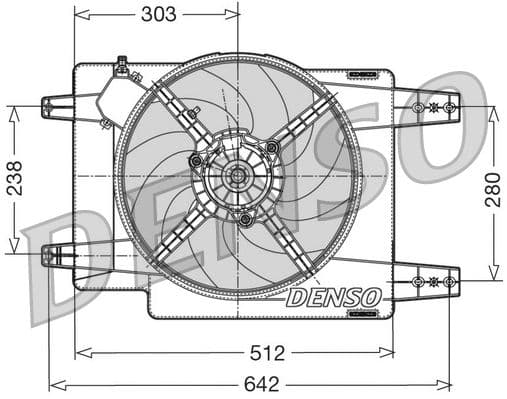 Radiatorventilator (met huisvesting) past: ALFA ROMEO 156, 166  LANCIA KAPPA 1.6-3.0 07.96-06.07