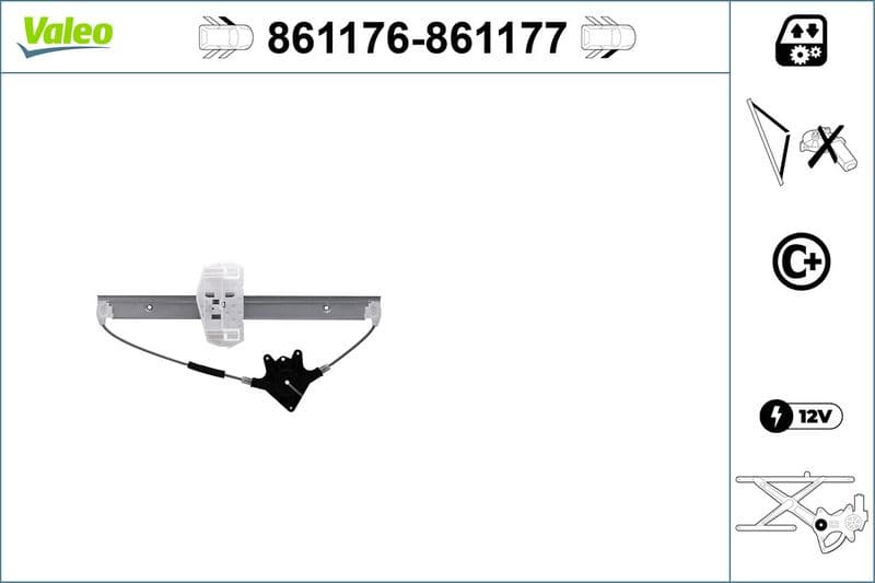 Raamregelaar Voor Rechts (elektrisch, zonder motor) past: LEXUS IS III 04.13-