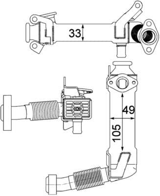 Uitlaatgassen radiator past: BMW 1 (E87), 3 (E46), 3 (E90), 3 (E91), 3 (E92), 3 (E93), 5 (E60), 5 (E61), 7 (E65, E66, E67), X3 (E83) 2.0D/2.5D/3.0D 02.98-12.13