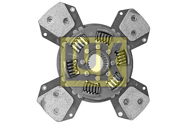 Koppelingsplaat/plaat keramiek (280mm  aantal peddels: 4) past: DEUTZ FAHR 310, 70 F, 70 S  HUERLIMANN 60, 70  LAMBORGHINI R 2.60, R 2.66  SAME 55, 56, 56 CLASSIC, 60, 65, 66, 66 CLASSIC, F 55