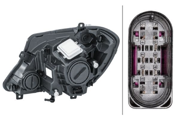 Koplamp Rechts (D3S/H7/LED/PY21W, elektrisch, met motor, met gloeilamp) past: MERCEDES SPRINTER 906 10.13-06.18