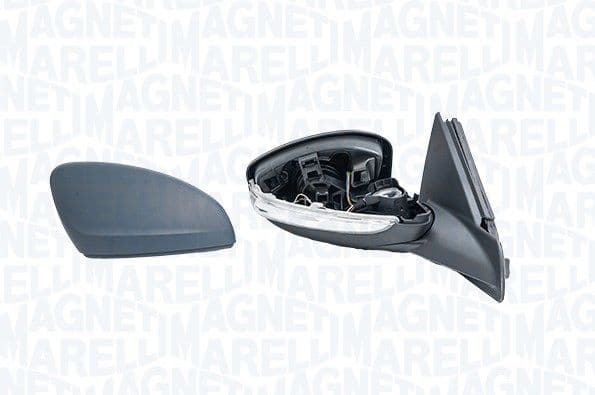 Zijspiegel Links (elektrisch, in reliëf, met verwarming, under-coated, met indicator) past: OPEL CORSA F 05.19-06.23