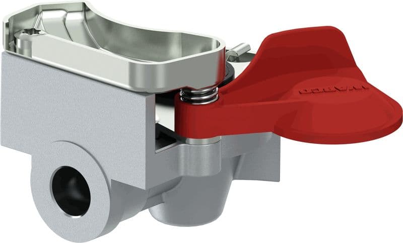 Pneumatische koppeling (door handle, draadmaat M22x1,5mm, kleur red, klep inbegrepen, toepassing trekker)