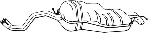 Uitlaatsysteem achterste geluiddemper past: AUDI A3  SEAT LEON  VW GOLF IV, NEW BEETLE 1.8-2.3 09.96-10.10