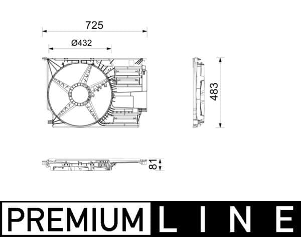 Radiator ventilator behuizing past: BMW 2 (F45), 2 GRAN TOURER (F46), 2 GRAN TOURER VAN (F46), X1 (F48), X2 (F39)  MINI (F55), (F56), (F57), CLUBMAN (F54), COUNTRYMAN (F60) 1.2-2.0D 09.13-