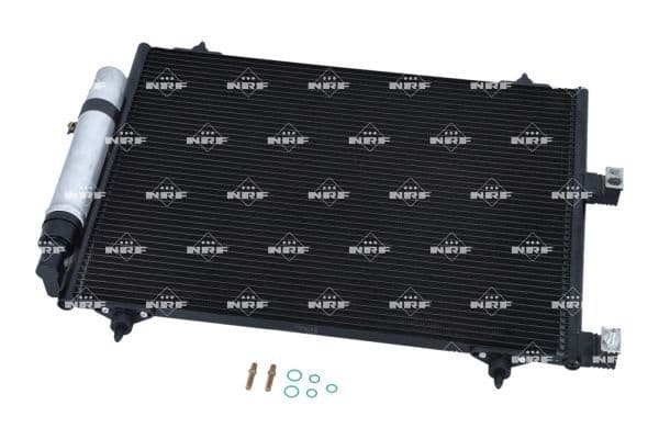 A/C condensator (met droger) past: CITROEN C8, JUMPY II  FIAT ULYSSE  LANCIA PHEDRA  PEUGEOT 807, EXPERT, EXPERT TEPEE 2.0-2.2D 06.02-