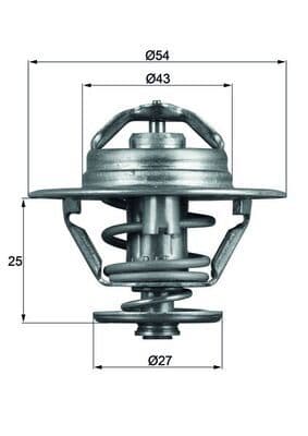 Thermostaat koelsysteem (83°C) past: IVECO DAILY I, DAILY II, DAILY III  CITROEN JUMPER I, JUMPER II  FIAT DUCATO  PEUGEOT BOXER  RENAULT MASTER II, THALIA I  MULTICAR FUMO 1.4-2.8D 01.82-