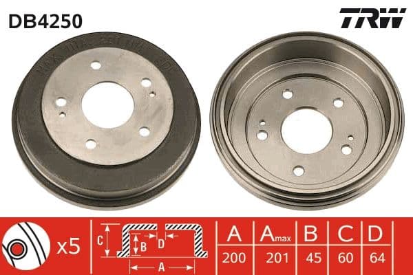Brake drum Achter past: HONDA HR-V 1.6 03.99-