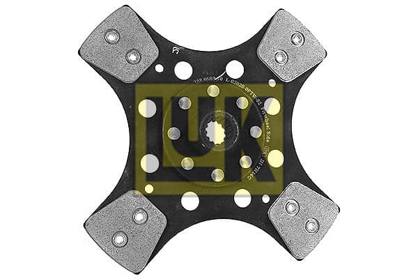 Koppelingsplaat/plaat keramiek (280mm  aantal peddels: 4) past: DEUTZ FAHR 75 F KEYLINE  HUERLIMANN 70, 70 E, 75  LAMBORGHINI 75 2WD, 75 P, 70, 70 E, 75  SAME 75, 75 P, 603, 70