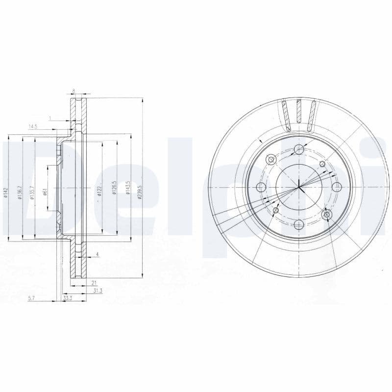 Remschijf set (2 stuks) Voor Links/Rechts past: HONDA CAPA, CITY IV, JAZZ II, LOGO 1.2-1.5 04.98-10.08