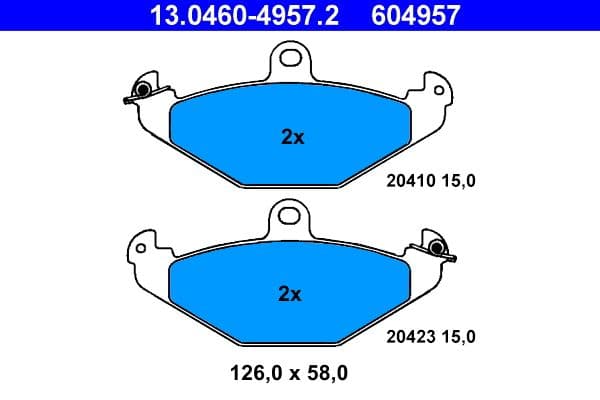 Remblokken set Achter , past: DODGE VIPER  RENAULT 21, ESPACE III, LAGUNA I, SAFRANE I, SAFRANE II, SPORT SPIDER  ASTON MARTIN DB7 VOLANTE 1.8-8.0 03.86-10.02