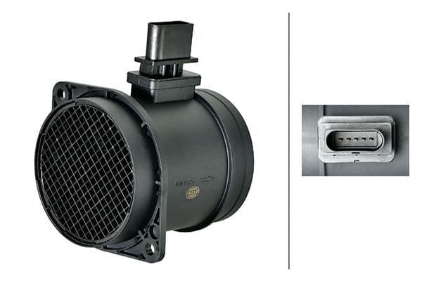 Luchtstroommeter (5 pin, module) past: AUDI Q7, TT  SKODA SUPERB II  VW CC B7, EOS, PASSAT B6, PHAETON, TOUAREG 2.0/3.2/3.6 10.05-12.16
