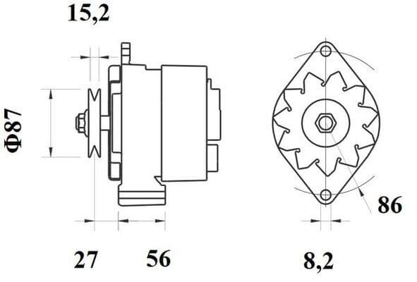 Dynamo (14V, 55A, nieuw), CASE IH 100, 100 PRO, 110, 120, 130, 150, 68, 68 A, 75, 75 A, 78, 80, 80 PRO, 85 PRO, 86, 90, 90 PRO, 94, 1135, 1145, 1155, 1170, 1190, 1195, 140, 160, 170, 175, 195