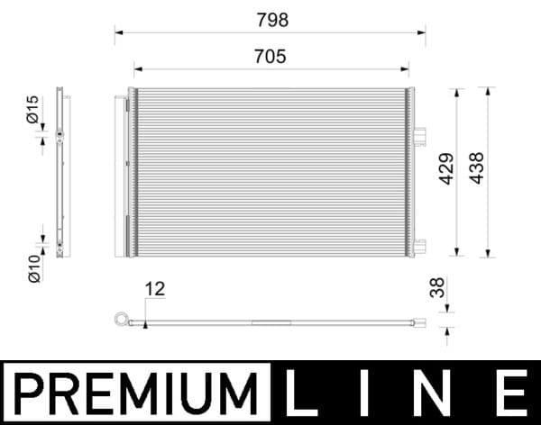 A/C condensator (met droger) past: RENAULT TRAFIC III 1.6D/2.0D/Electric 05.14-