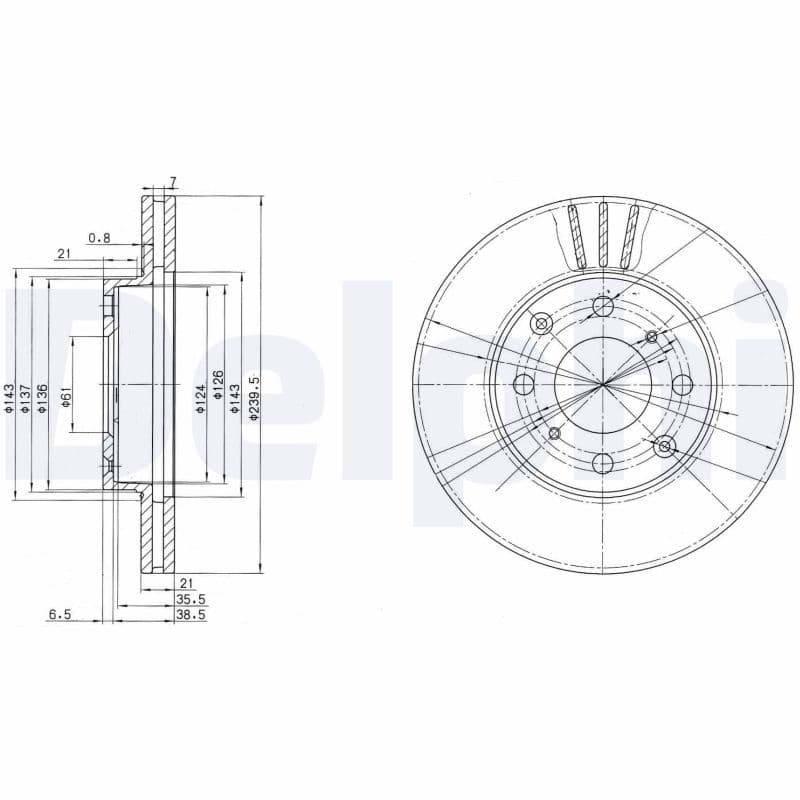 Remschijf set (2 stuks) Voor Links/Rechts past: HONDA CITY V, CIVIC IV, CIVIC V, CIVIC VI, CIVIC VII, DOMANI, INSIGHT, JAZZ III, JAZZ IV 1.2-2.0D 01.88-