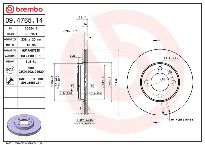 Brake disc Voor Links/Rechts past: AUDI 80 B1, 80 B2, 80 B3, COUPE B2  SEAT CORDOBA, CORDOBA VARIO, IBIZA II, IBIZA III, TOLEDO I  VW GOLF I, GOLF II, GOLF III, JETTA I 1.0-2.8 09.73-11.09