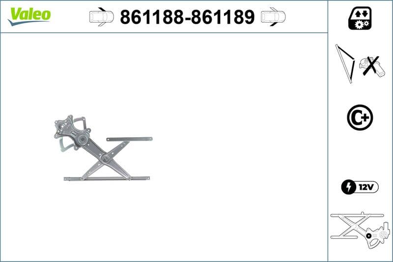 Raamregelaar Voor Rechts (elektrisch, zonder motor) past: HONDA CIVIC V 10.91-11.95