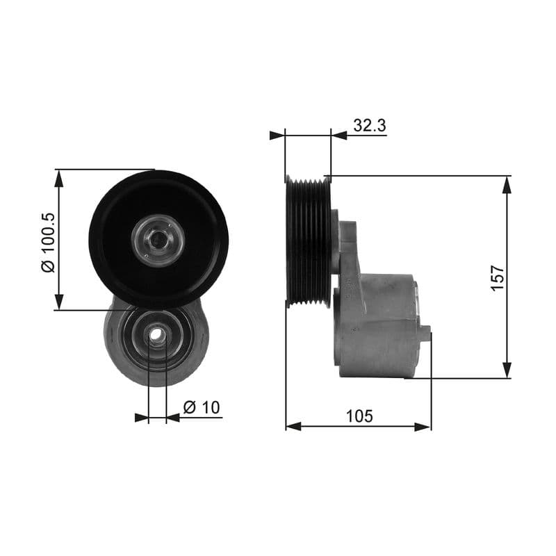 Tensioner Pulley, V-ribbed belt