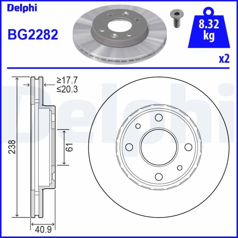 Remschijf set (2 stuks) Voor Links/Rechts past: NISSAN KUBISTAR  RENAULT 11, 19 I, 19 I CHAMADE, 19 II, 19 II CHAMADE, 21, 9, CLIO I, CLIO II, KANGOO, KANGOO EXPRESS, MEGANE I 1.0-Electric 10.83-