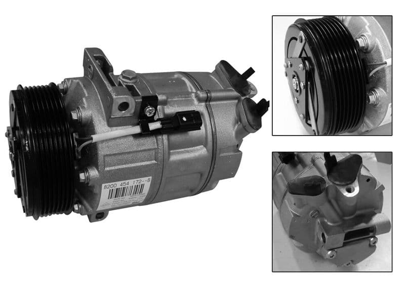 Airconditioning compressor past: OPEL VIVARO A  RENAULT ESPACE IV, TRAFIC II, VEL SATIS 2.0D 08.05-